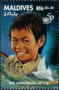 UN50 - Child, Dove Flying left