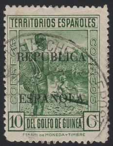 Natives overprinted "Republica espanola"