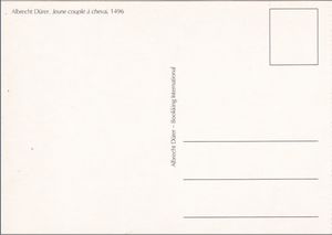 "Young couple on horseback", 1496