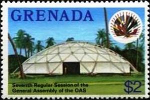 Tent, OAS emblem. Organization of American States
