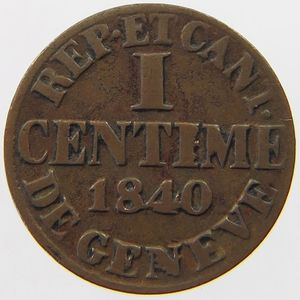 1 Centime (Post French occupation - 1815~48)