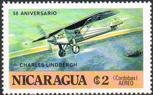 Spirit of St. Louis over Pacific coast of Nicaragua