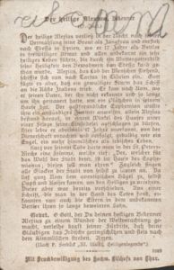 "Alexius of Rome", Benziger & Co. - Einsiedeln (CH), 3880