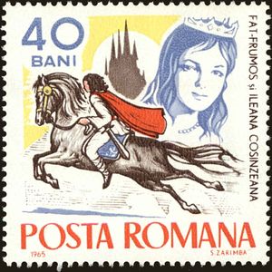 Făt-Frumos on horseback and Ileana Cosânzeana
