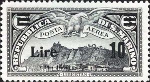 Monte Titano - overprint new value