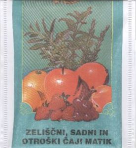 Zeliščhi, Sadni In Otroški čaji Matik, white stripe on flap