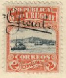 Harbour of Montevideo overprinted