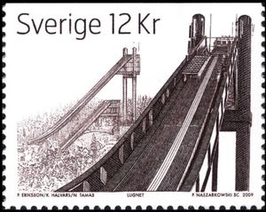 The springboard of ski jumping Lugnet
