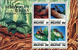 Insects - Wasps souvenir sheet