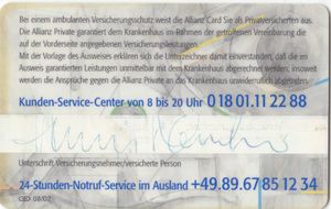 Allianz - Card fur Privatversicherte