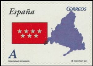 Flag and Map of Madrid