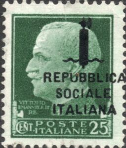 King Vittorio Emanuele III Facing Left - Ovpt.