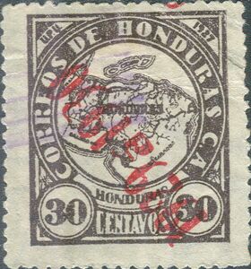 Map - Overprinted in red "1929a1930"
