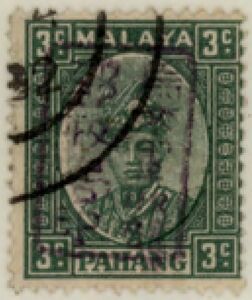 Sultan Abu Bakar of 1935-1941 Handstamped with Chop