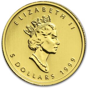 5 Dollars (Maple Leaf hologram)