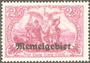 Imperial Post Office Berlin, overprint Memel-Area