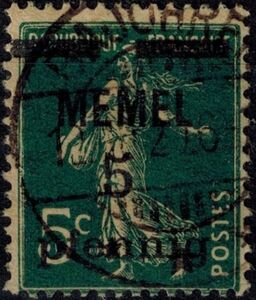 The Sower, Surcharged and Overprinted 'MEMEL'
