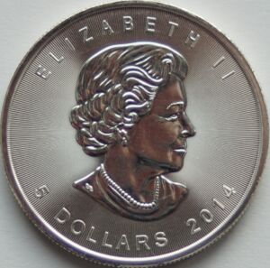 5 Dollars (Maple Leaf, Coloured)