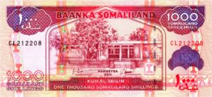 1,000 Somaliland Shillings