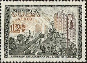 Rebels entering the capital with cheering crowds