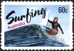 Surfer on Crest of Wave