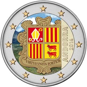 2 Euro (Coat of arms of Andorra. Coloured 2)