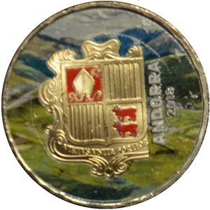2 Euro (Coat of arms of Andorra. Coloured 8)