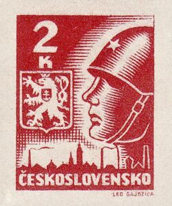 Head of a Soviet soldier with a helmet