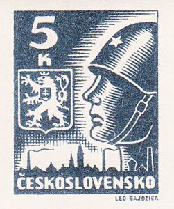 Head of a Soviet soldier with a helmet