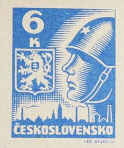 Head of a Soviet soldier with a helmet