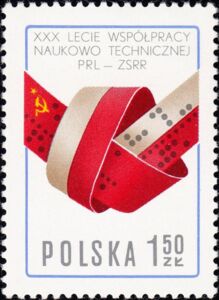 Flags of USSR and Poland as Computer Tape