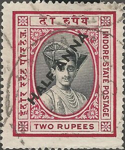 Maharaja Yeshwant Rao Holkar II (surcharged)