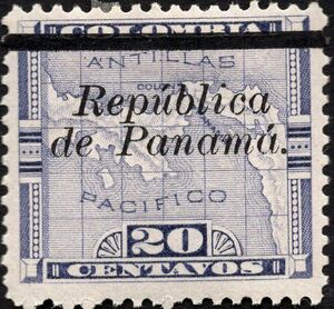 Map of Panama Overprinted