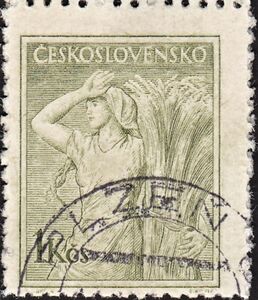 Woman Bundling Grain