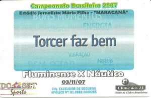 Campeonato Brasileiro 2007 - Fluminense Vs. Nautico