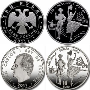 Various Currencies (Set 2011 Dual Year Spain-Russia)