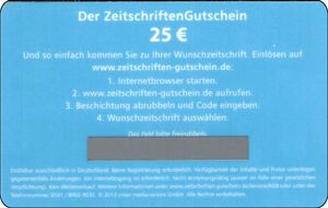 Die Zeitschriften Gutschein