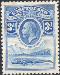 Nile Crocodile (Crocodylus niloticus) and River Scene