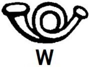 Coat of Arms 1917 - Saarinen Design, WM Posthorn, 14¼ x 14¾