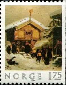 Norwegian Christmas customs, Adolph Tidemand (1846)