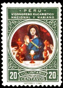 Virgin adoring sacremental bred