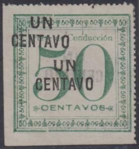 Number 50 surcharged