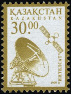 Dish Antenna and "Intelsat" Satellite