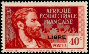 Savorgnan de Brazza, overprinted "LIBRE"