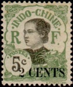 Annamite Woman overprinted and surcharged