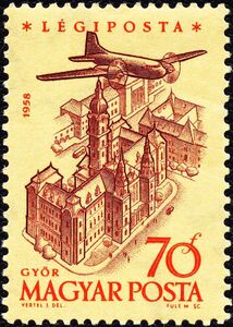 Airliner over City Hall, Győr