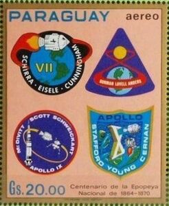Emblems of Apollo 7, 8, 9, 10