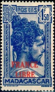Sakalava Chief overprinted