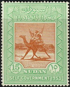 Postman with Dromedary (Camelus dromedarius)