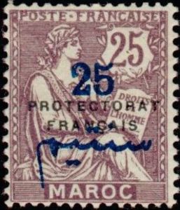 Type Mouchon Spanish surcharge with overprint